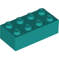Lego kostka (kostička) 2x4, tmavě tyrkysová (4143667)